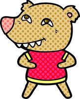 cartoon bear showing teeth vector