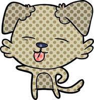 cartoon dog sticking out tongue vector