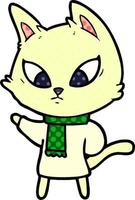 confused cartoon cat vector