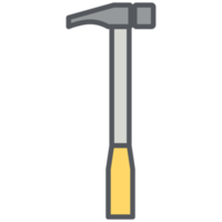 colección de conjunto de iconos de herramientas de construcción de martillo lateral afilado png