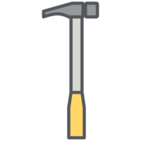 scharfe Seite Hammer Bauwerkzeuge Icon-Set-Sammlung png