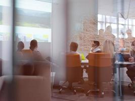 Startup business team at a meeting photo