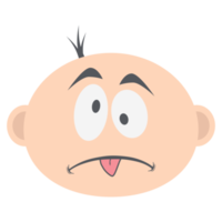 coleção de expressão de rosto de emoticon de cabeça de bebê menino png