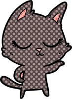 calm cartoon cat vector