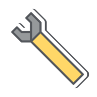wrench minimalist construction tools sticker collection set png