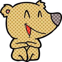 laughing bear cartoon vector