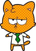 bored cartoon cat vector