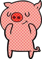 happy cartoon pig vector