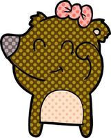 dibujos animados de oso hembra vector