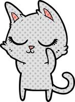 calm cartoon cat vector