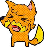 angry cartoon fox vector