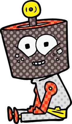 happy cartoon robot