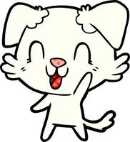 laughing cartoon dog vector