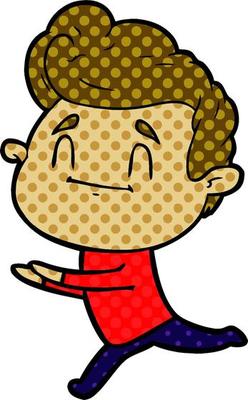 running cartoon man