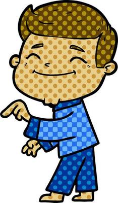 happy cartoon man