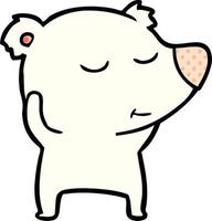 happy cartoon polar bear vector