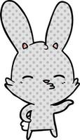 curious bunny cartoon vector