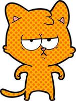 bored cartoon cat vector