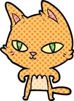 cartoon cat staring vector