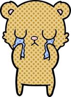 crying cartoon bear vector