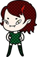 cartoon friendly vampire girl vector