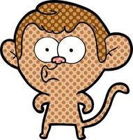 cartoon hooting monkey vector