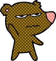 annoyed bear cartoon vector