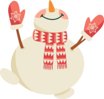 lindo muñeco de nieve de navidad. ilustración aislada. png