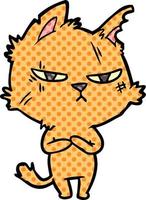 tough cartoon cat vector