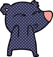 cartoon whistling bear vector