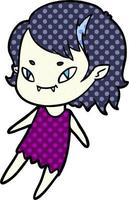 cartoon friendly vampire girl vector