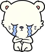 crying cartoon polarbear vector