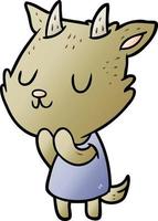 cute cartoon goat vector