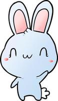 cute cartoon rabbit waving vector