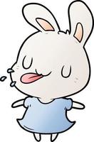 cute cartoon rabbit blowing raspberry vector