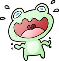 cute cartoon frog frightened vector