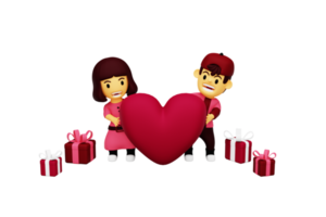 amour couple 3d png