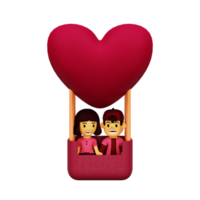 3d love air balloon png