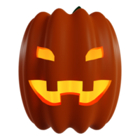 Ilustración de calabaza de miedo 3d png