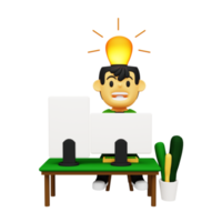 3d work with computer png