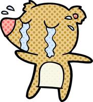 cartoon crying bear vector