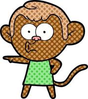 cartoon pointing monkey vector