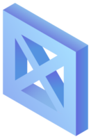 3d geometrisk form, geometrisk design element. png med transparent bakgrund