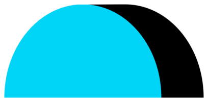 objeto geométrico en colores negro y azul. png con fondo transparente