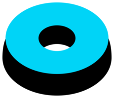 objet géométrique dans les couleurs noir et bleu. png avec fond transparent