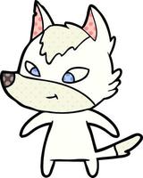 friendly cartoon wolf vector