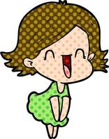 cartoon happy woman vector