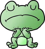 cartoon frog waiting patiently vector