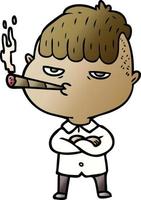 cartoon man smoking vector