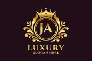 Initial JA Letter Royal Luxury Logo template in vector art for luxurious branding projects and other vector illustration.
